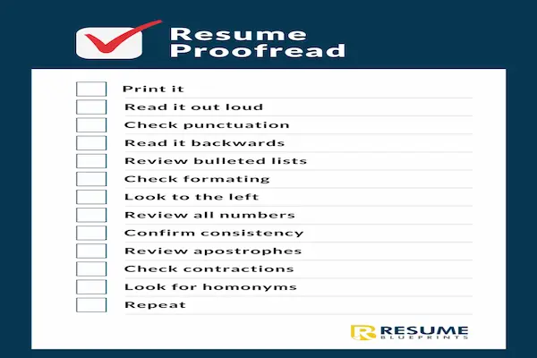 resume proofreading checklist quick